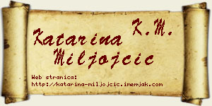 Katarina Miljojčić vizit kartica